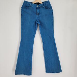 Dismero Jeans Womens 27 Bright Blue Cotton Stretch Bootcut Jeans Made in Italy